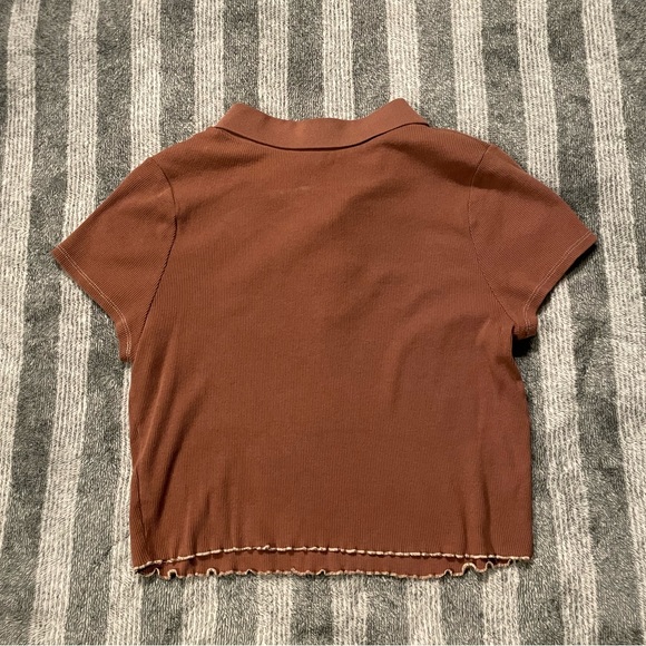 Brown polo style top - Picture 2 of 3